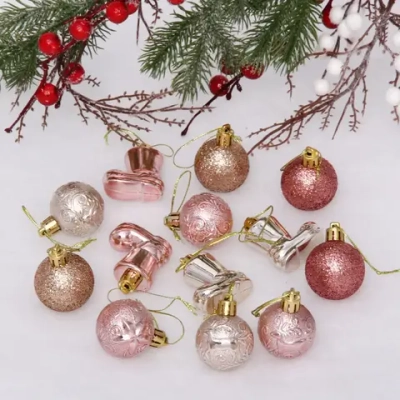 Набор украшений «Волшебное сияние» 4 см (13 предметов), роз.золото/шампань