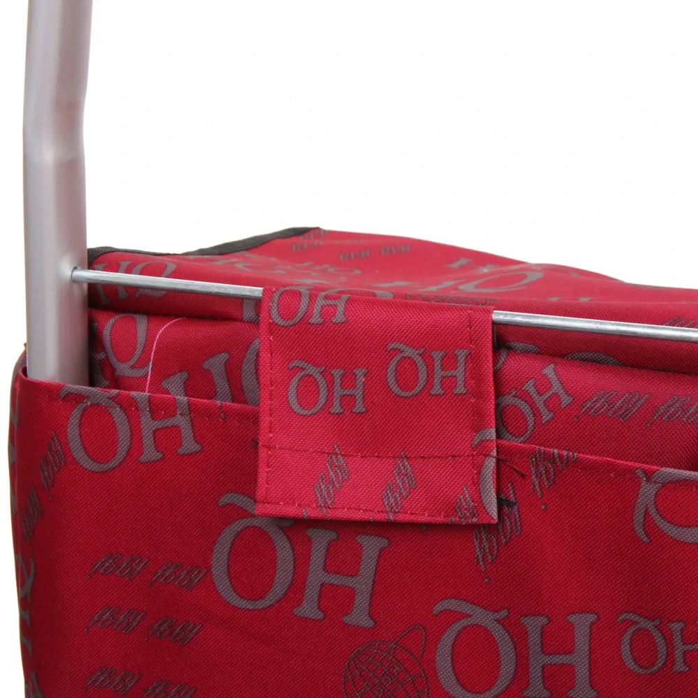 Тележка хозяйственная с сумкой (100*40*35см, колеса 21см,грузоподъемность до50 кг) HQ красная