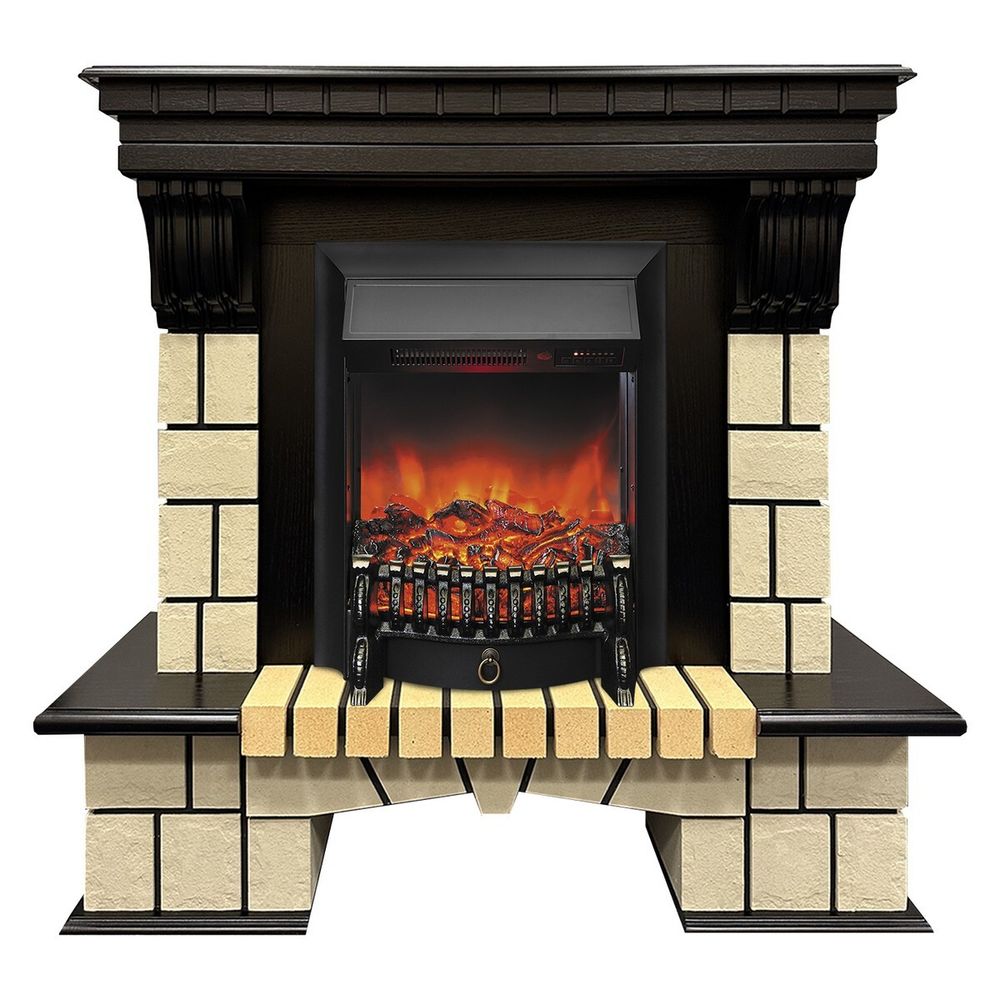 Электрокамин RealFlame Stone ML STD античный дуб c очагом Fobos Lux Black RC