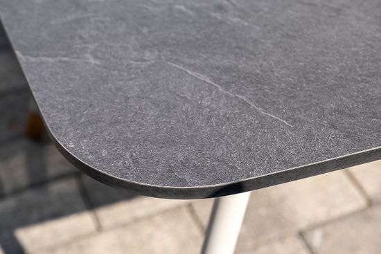 "Монако" лаунж-зона 4-местная из роупа со столом "Верона" (серый гранит), каркас светло-серый, роуп светло-серый