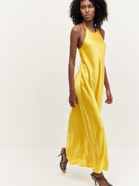 Струящееся платье-макси solar yellow
