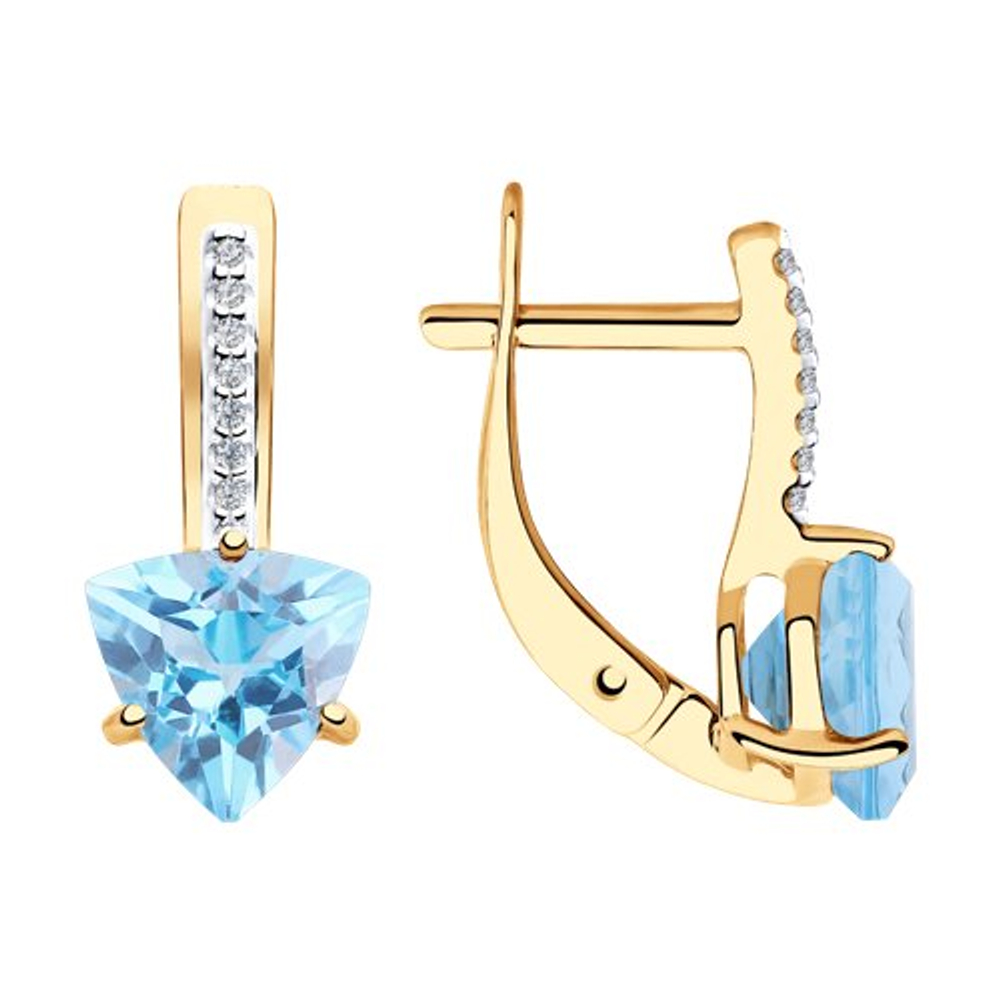 Серьги из золота с топазами