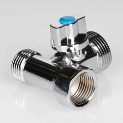 Тройник бытовой с шаровым краном 1/2" х 3/4" х 1/2"