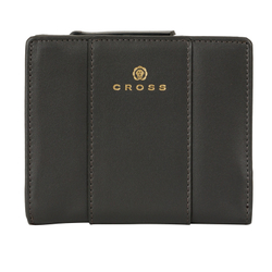 Отличный стильный американский компактный тёмно-серый женский кошелёк из натуральной кожи 11х9,5х2 см CROSS Kelly Wall Stone AC928083_1-18 в коробке