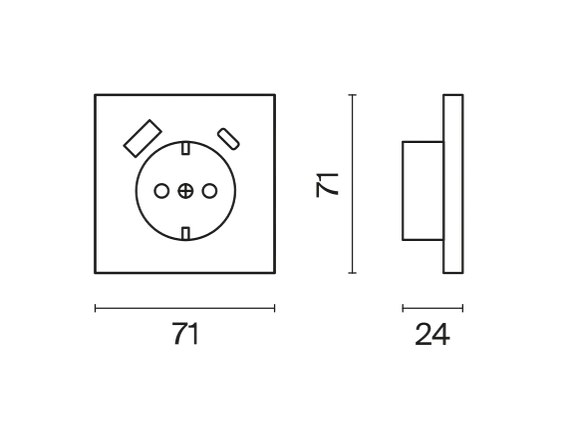 Накладка для розетки с заземлением и защитными шторками, с USB A+C, S70 (капучино)