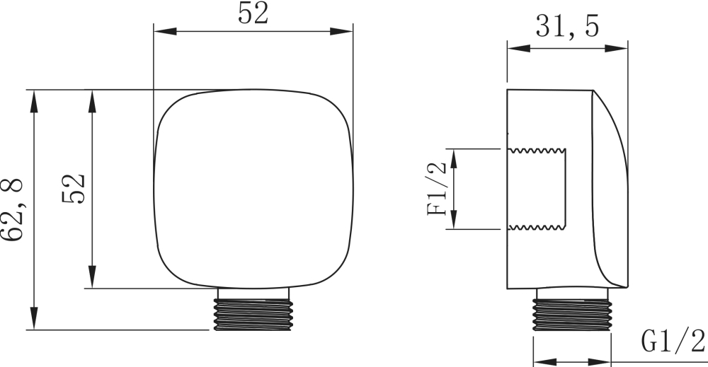 LM8085C Аксессуары Подключение для душевого шланга,хром,пакет