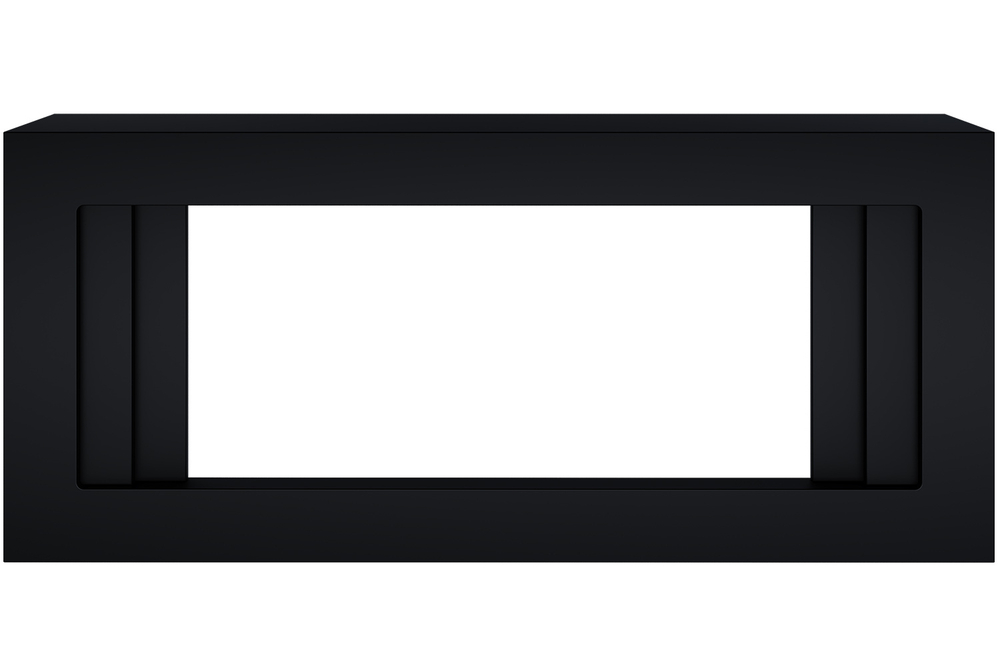 Каминокомплект Line 42 CRM (санд блэк) (Разборный) - Матовый черный с очагом Vision 42 LOG LED