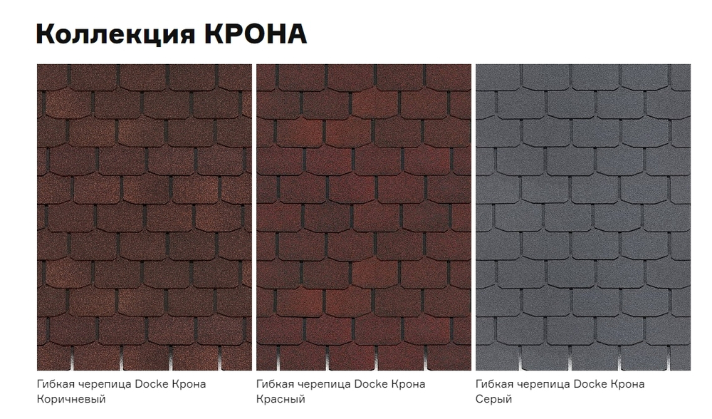 Гибкая черепица Döcke PIE Standard/КРОНА Коричневый/Красный/Серый