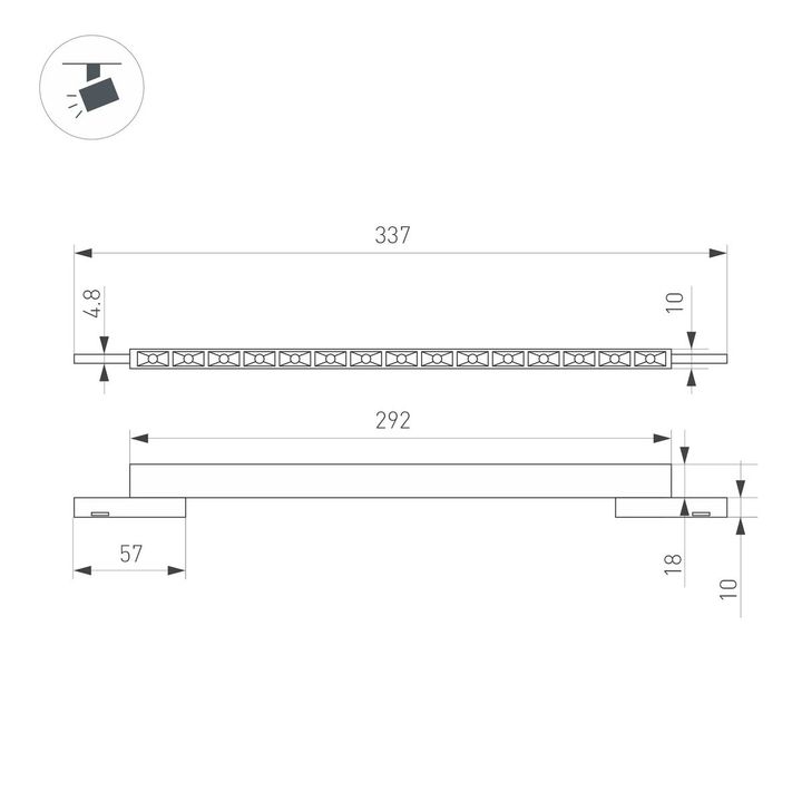 Трековый светодиодный светильник Arlight Mag-Microcosm-Laser-L300-15W Warm3000 043275