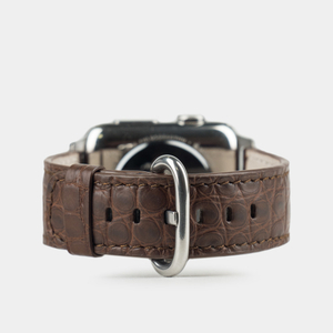 Ремешок для Apple Watch 40/41/42 mm из кожи аллигатора, коричневого цвета