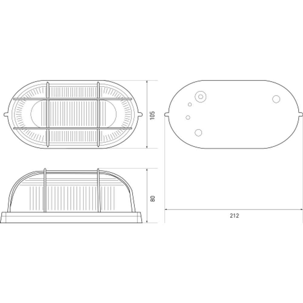 Светильник ЭРА НБП 04-60-002 Акватермо алюминий/стекло решетка IP54 E27 max 60Вт 212х105 овал черный термостойкий | Светильники ЖКХ РБ