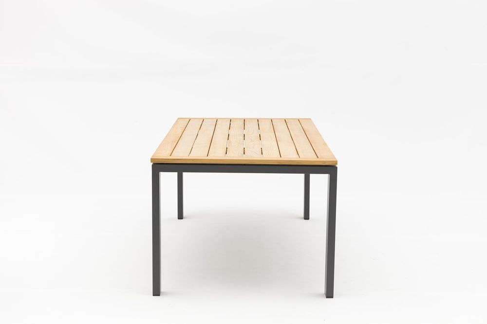 Lyon-Andy 220A+6R, комплект обеденной мебели антрацит/натуральный, алюминий/тик