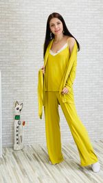 костюм-тройка из шёлк-стрейч