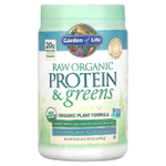 Garden of Life, RAW Protein & Greens, органическая растительная формула, слегка сладкое, 650 г (22,92 унции)