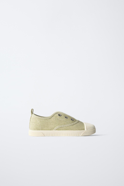 ZARA КЕДЫ ИЗ ХЛОПКА, ЗЕЛЕНЫЙ ХАКИ