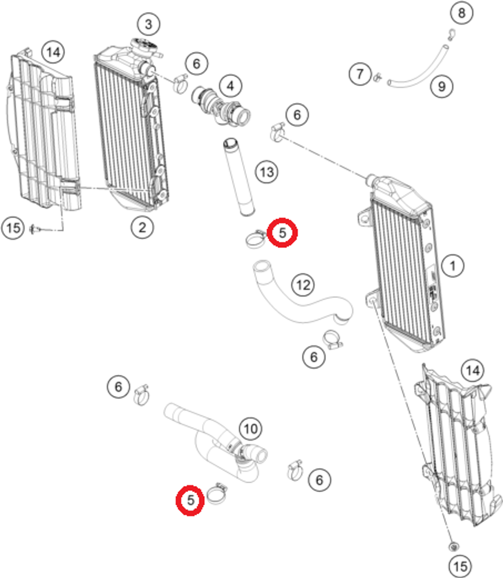 Хомут шланга радиатора KTM, HQV, GASGAS 20-32