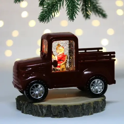 Сувенир с подсветкой «Сказочная машина» 15,5*7*9,5 см, Красный (работает от батареек LR44*3)