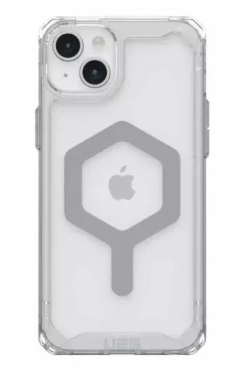 Чехол с поддержкой MAGSAFE Uag Plyo для iPhone 15 Plus 6.7", цвет прозрачный/серебро (Ice/Silver)