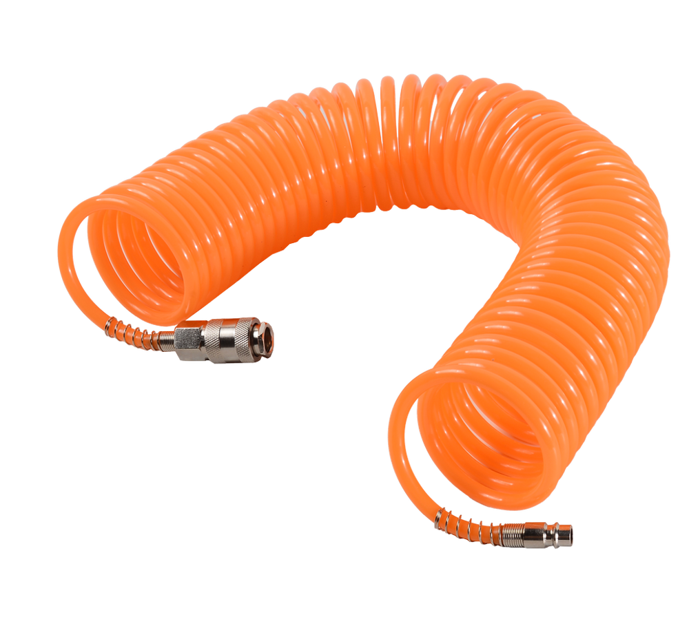 Шланг воздушный спиральный для компрессора 15 метров Вихрь