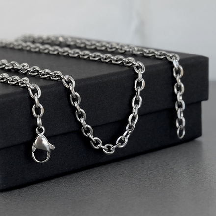 Цепь на шею из стали, якорное плетение