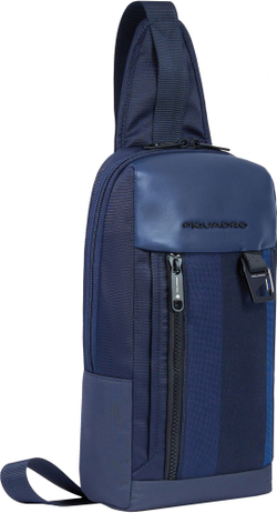 Рюкзак слинг Piquadro Steve CA6003S131/BLU темно-синий полиэстер/натур.кожа