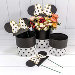 Коробка 19х19 см Набор 3 шт "С ушками" (Белый)