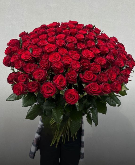 Букет из 101 голландской розы 80 см (цвет роз на выбор) #31972
