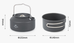 Набор посуды Naturehike туристический 4 в 1 (с чайником)