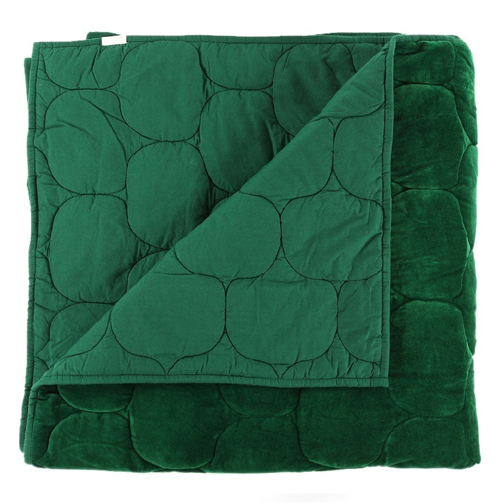 Покрывало стеганое бархатное Хвойное утро зеленое Russian North 230х250 см