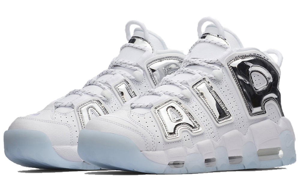 Кроссовки Nike Air More Uptempo Chrome White (W) Air (Женская размерная сетка)