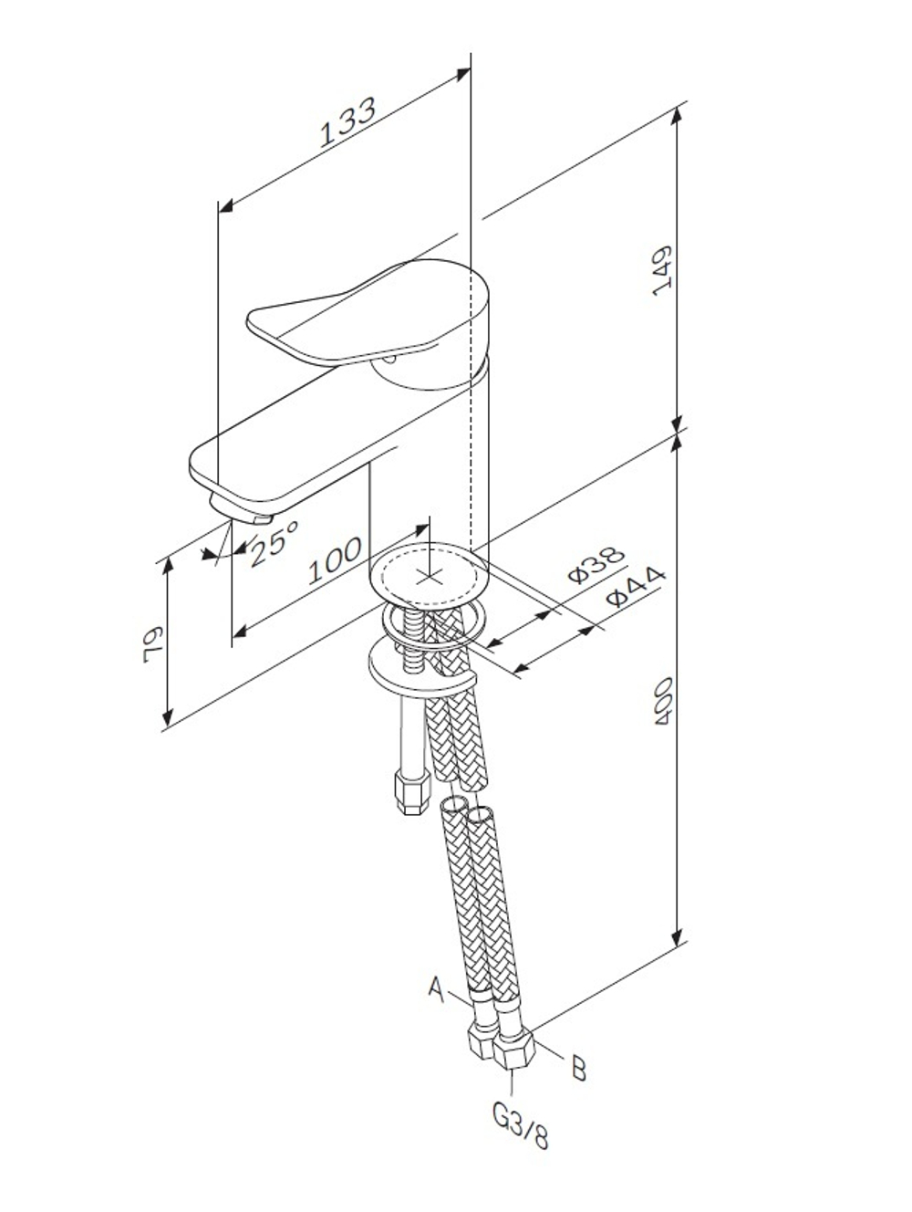 Смеситель для раковины AM.PM X-Joy F85A02100 Хром