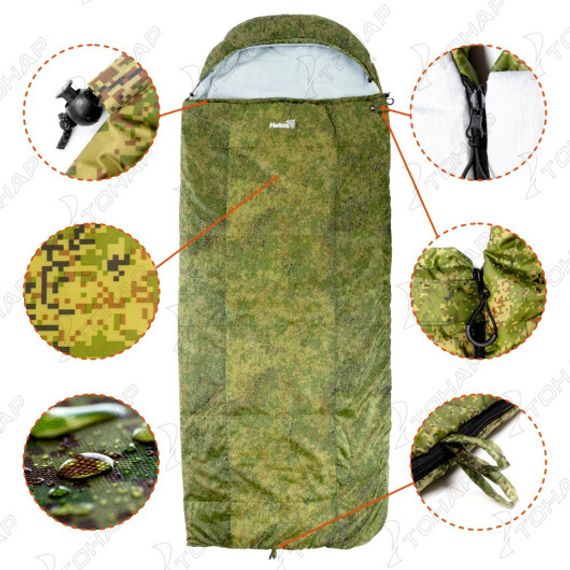 Спальный мешок БАТЫР EXTREME (220х90) Stratex 200 КМФ цифра (HS-SB-ST200-220x90) Helios
