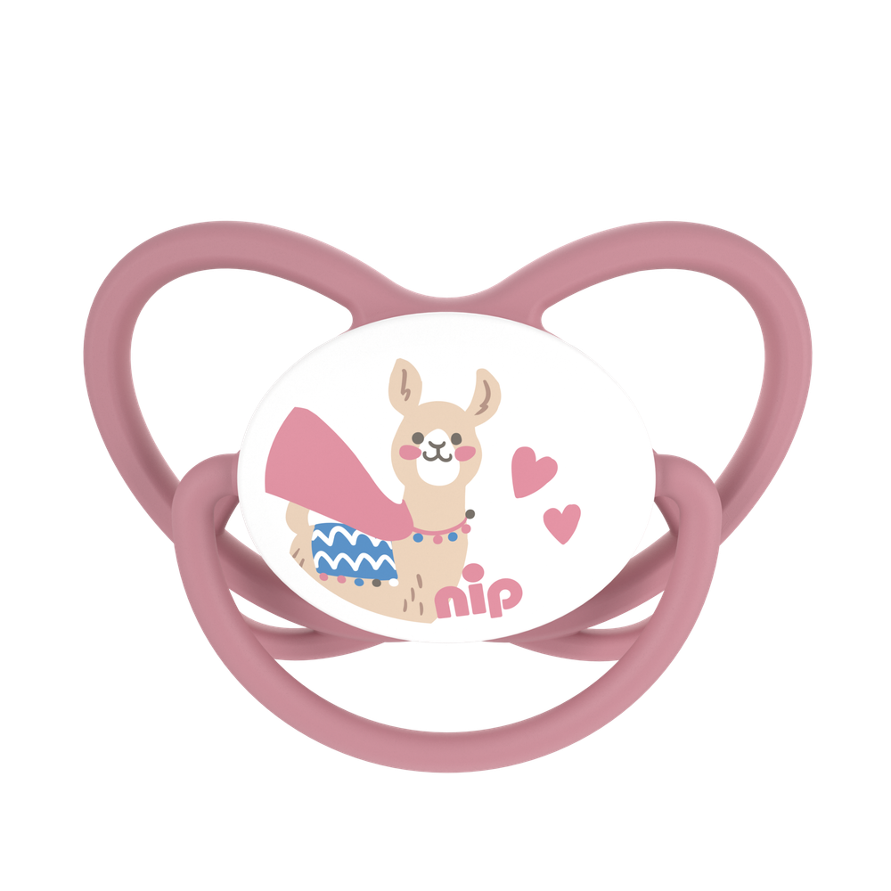 NIP Соска пустышка, латекс, размер 2 "Butterfly" Лама (5-18 мес) 1 шт