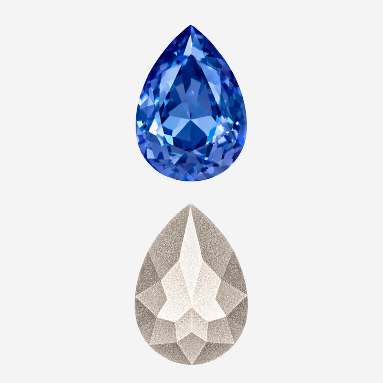 Кристалл Капля (Drop), оттенок "Сапфир"/"Sapphire", 14*10мм