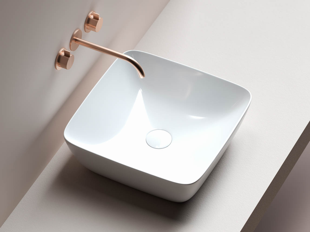 Умывальник чаша FORM накладная квадратная 420x420x145мм