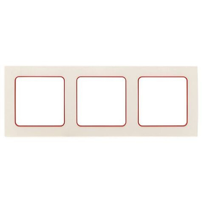 Стокгольм Рамка 3-местная белая с линией цвета красный EKF PROxima