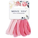 Резинки для волос НАБОР 6 шт., мягкие, большие, оттенки розового, MONTE VITA, 457051