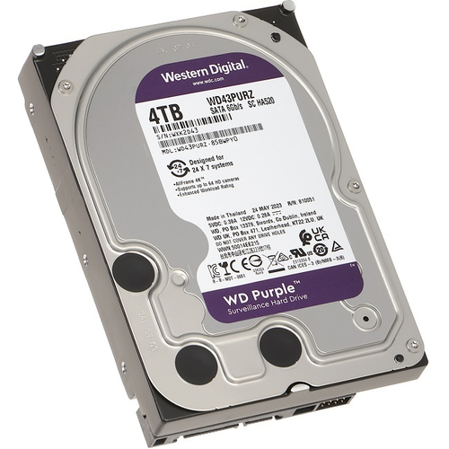 Жесткий диск HDD 4.0Tb Western Digital SATA-III, 256Mb, 5400rpm, Purple (WD43PURZ)