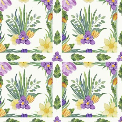 Цветочный квадратный паттерн