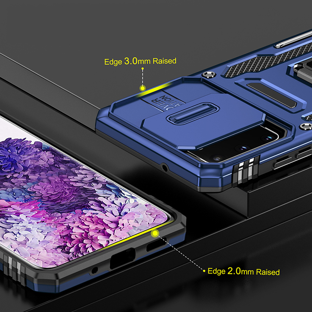 Чехол Safe Case с кольцом и защитой камеры для Samsung Galaxy S20+