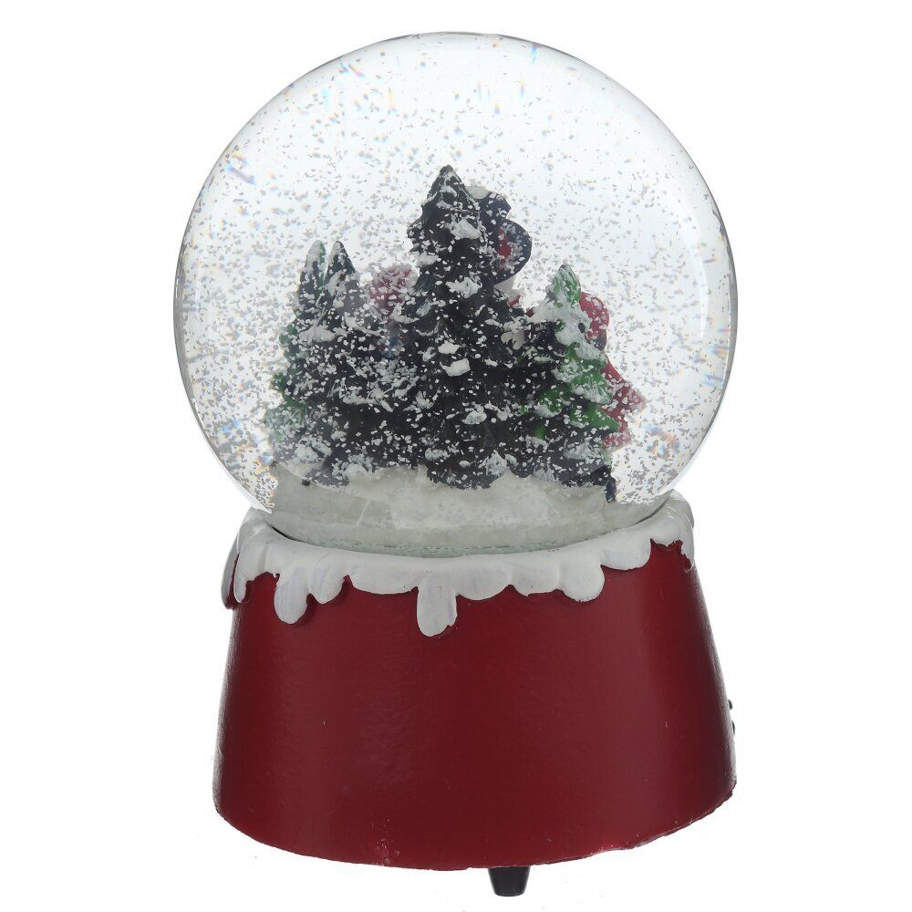 GAEM Фигурка декор в стекл шаре "Снеговик и дети" (муз ключ), D 10 см, L9,5 W10 H15 см