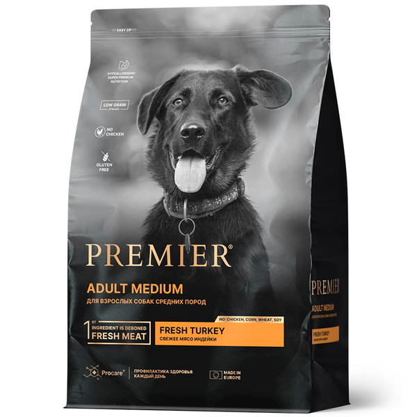 Сухой корм Premier Dog Turkey Adult Medium индейка для собак средних пород 1 кг