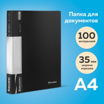Папка 100 вкладышей BRAUBERG стандарт черная 0 9 мм (2 штуки в упаковке)