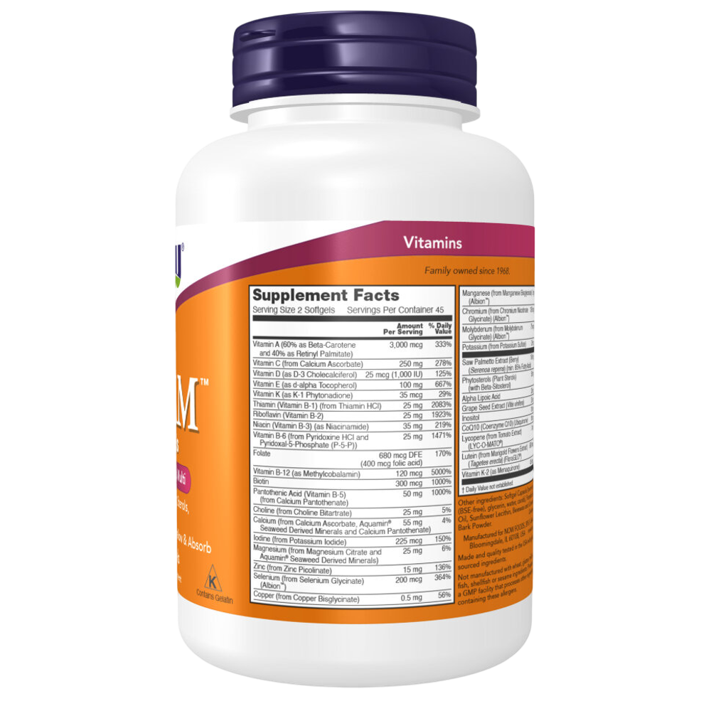 Now Foods Adam 90 softgels , Адам Мужские витамины
