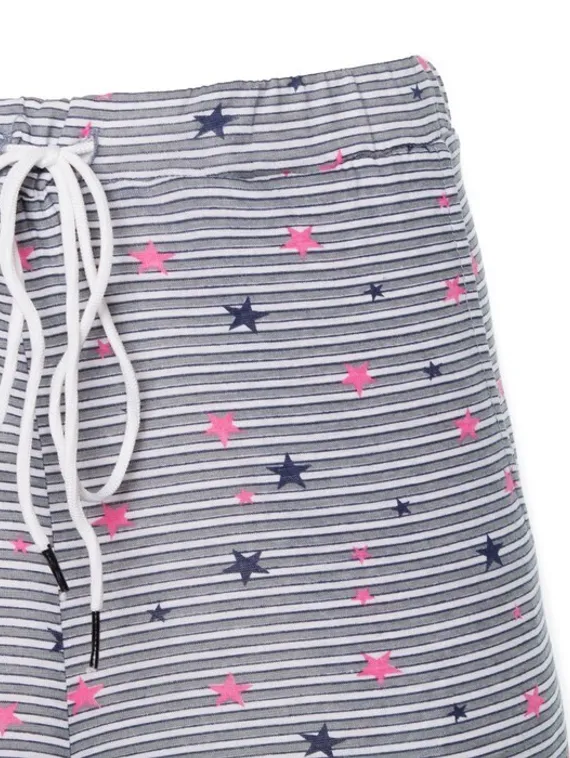 Брюки женские, цвет белый с серый полоской, размер 46