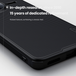 Усиленный чехол черного цвета от Nillkin для Xiaomi Poco F7 Pro и Redmi K80, серия Super Frosted Shield Pro