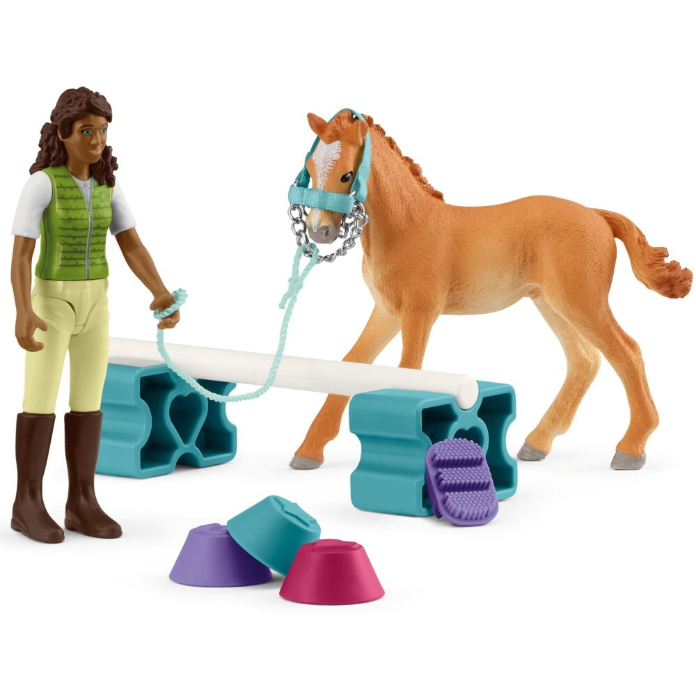 Schleich Конный клуб - Набор для обучения с жеребенком и Сарой 42756