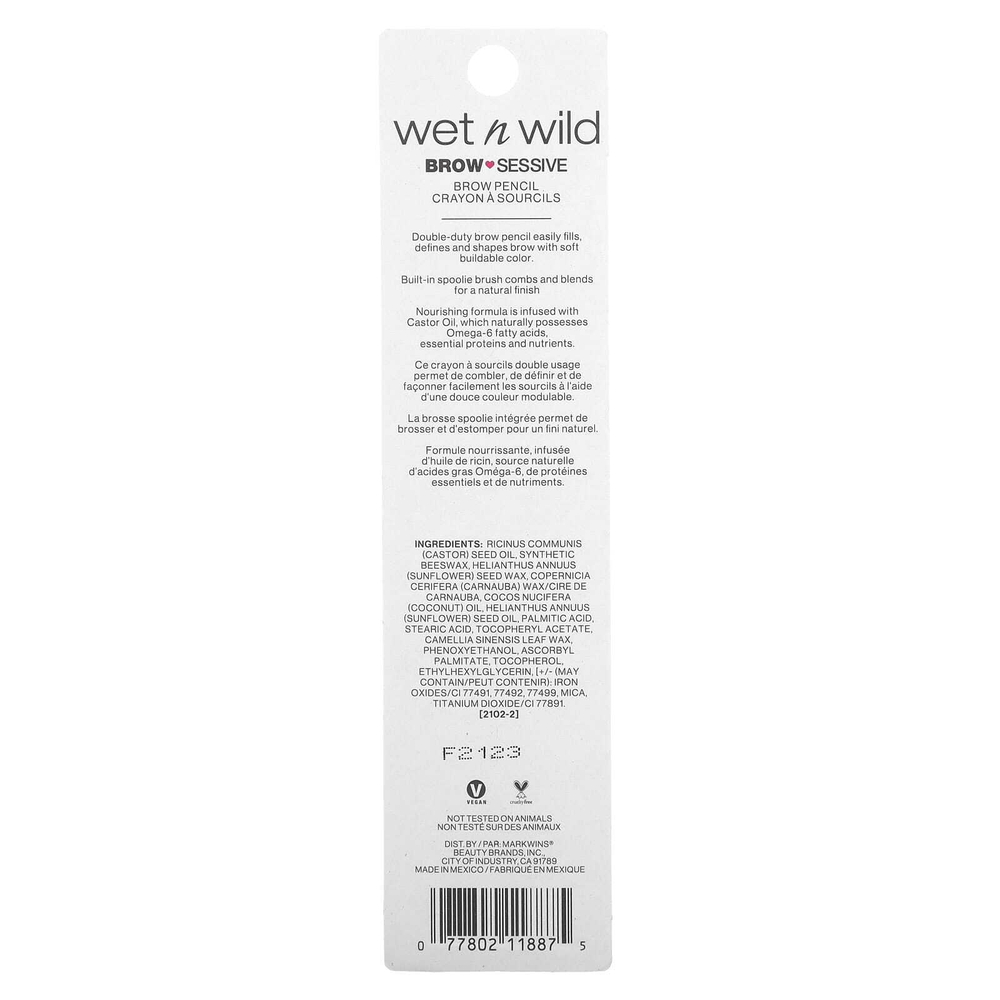 wet n wild, Карандаш для бровей, 1111887, коричневый, 0,7 г (0,02 унции)