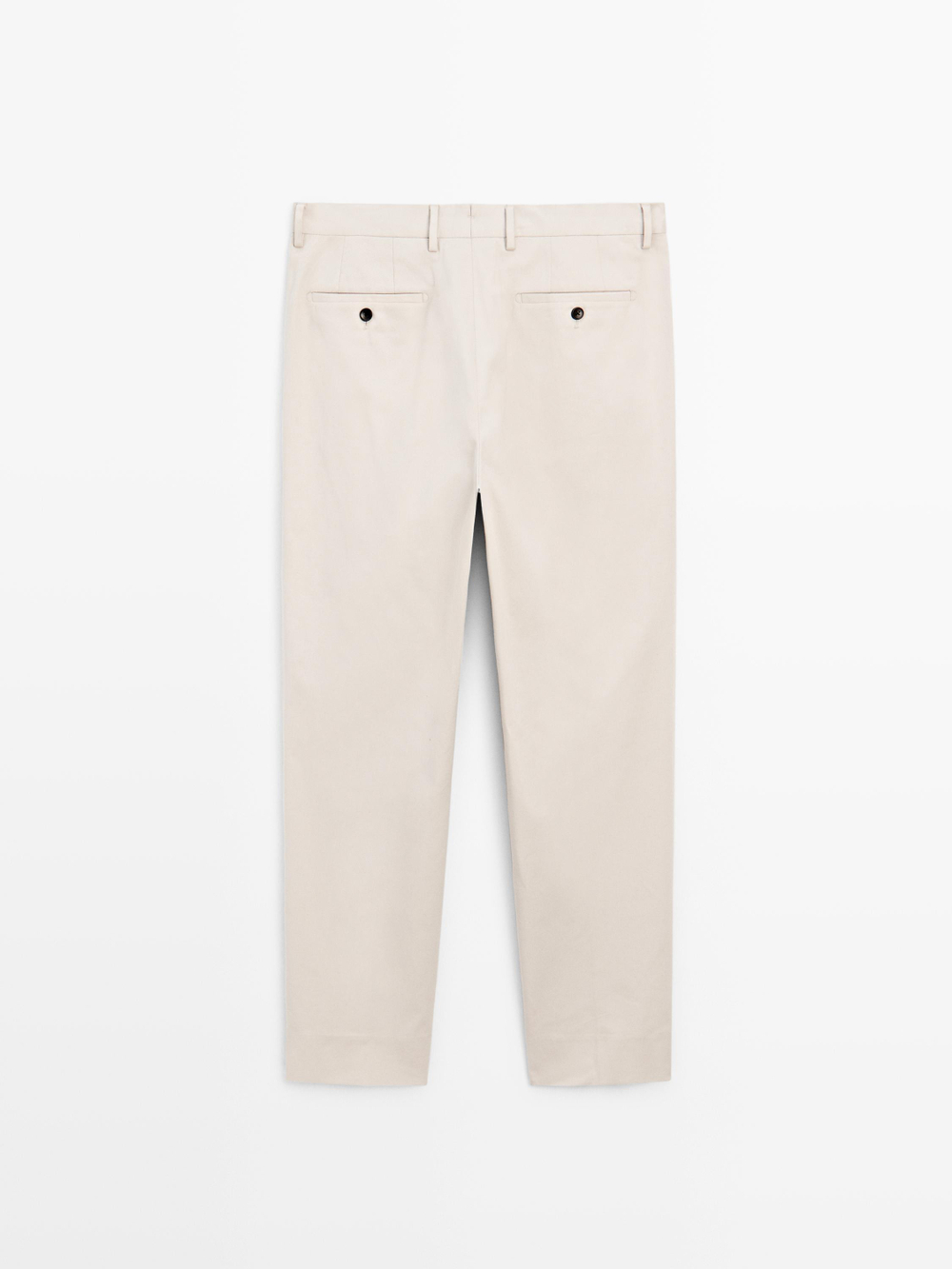 Massimo Dutti Брюки из смесовой хлопковой саржи, песочный