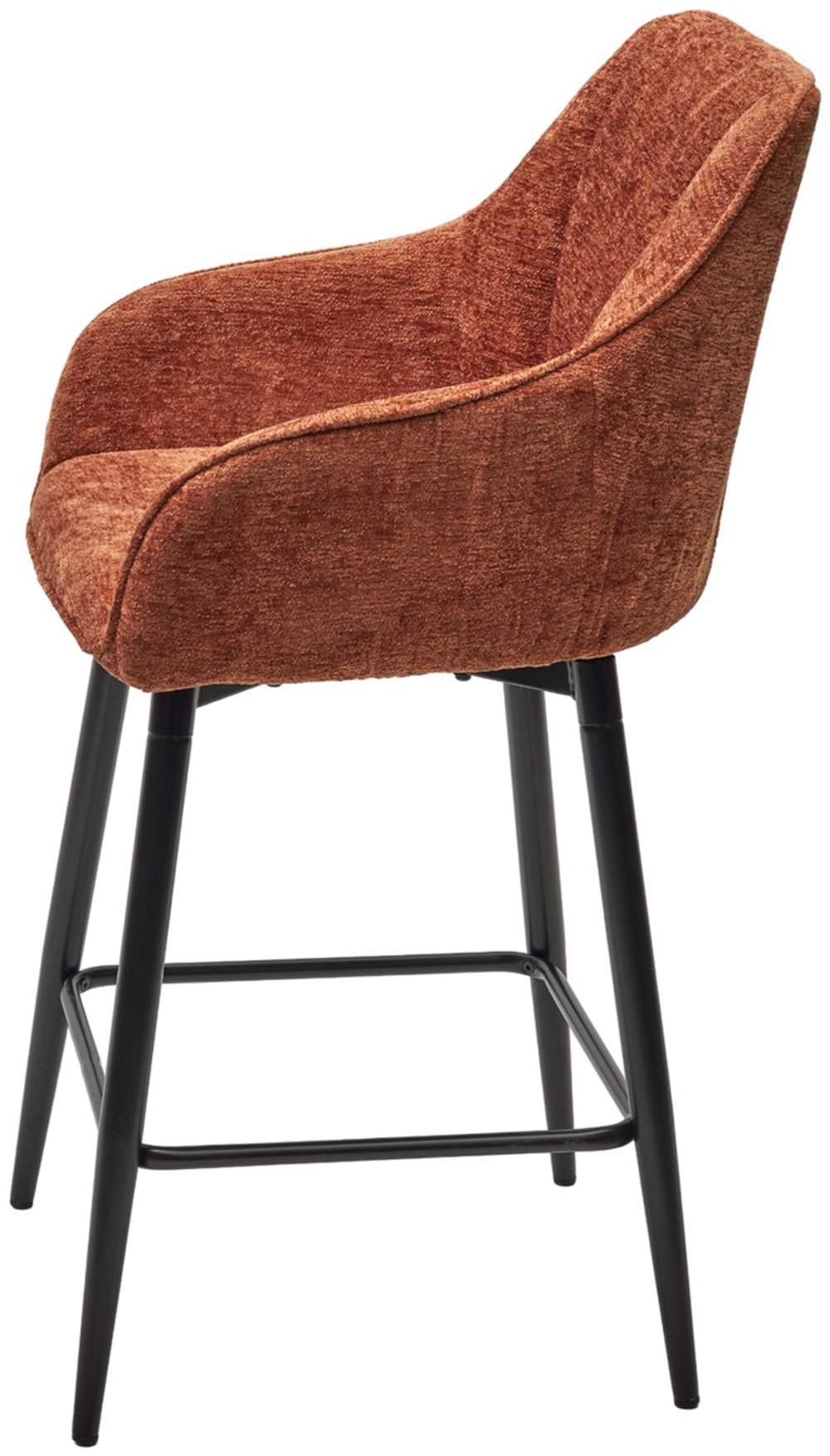Полубарный стул М-City DISAUR Эрик (Eryk)поворотный на 180 градусов, 3018-09 Терракотовый, Шенилл, Черный каркас (H67)